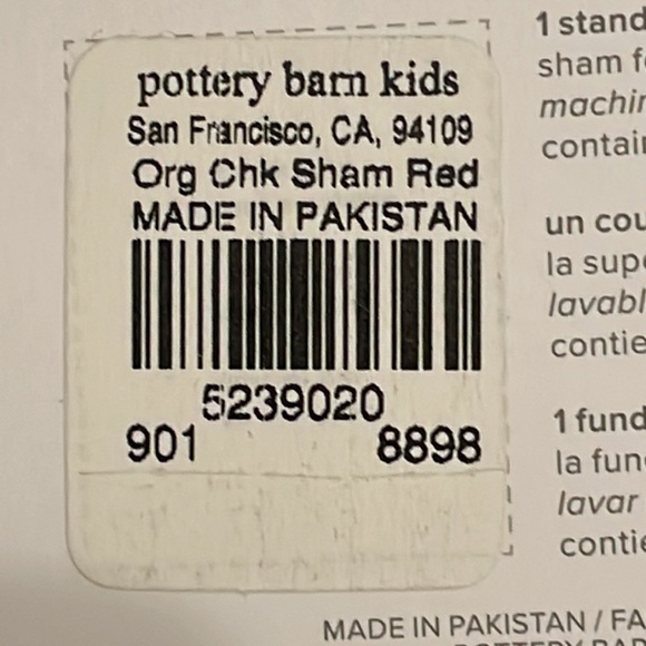 Pottery Barn Kids Red Check Sham, Standard Size, NEW - Picture 6 of 6